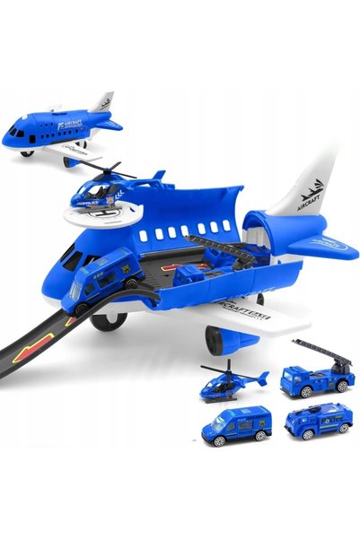Nobo Kids Avion de transport al poliției, parcare extensibilă cu vehicule ale...