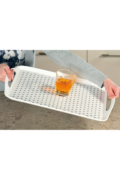 Kesper Tavă antiderapantă pentru servire, albă, pentru mic dejun, 45x32 cm