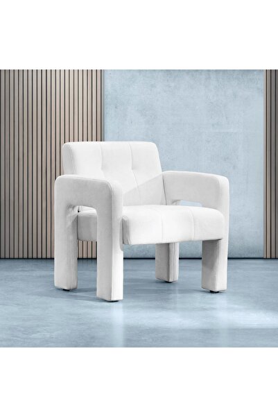 Homla Fotoliu de relaxare de designer modern moale PELLE alb 68x69x75