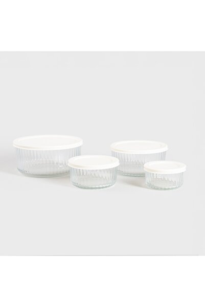 Homla SCATOLA set de recipiente cu capac crem 1.4 l