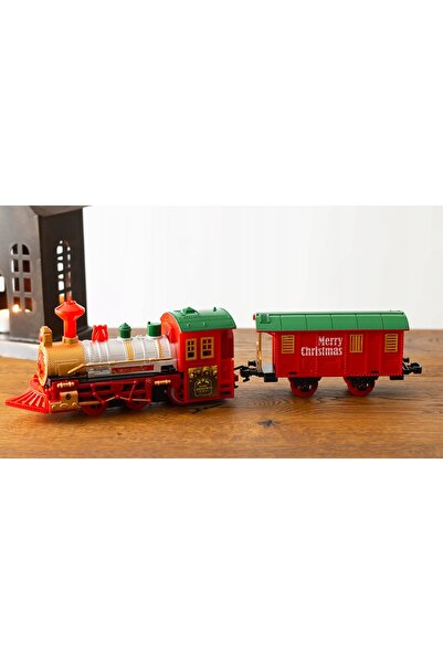 NO BRAND Set de jucărie tren electric cu locomotivă și vagon 75cm