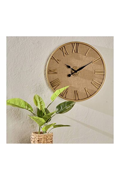 Dijk Ceas de perete auriu din metal, de 60cm, pentru living și dormitor.