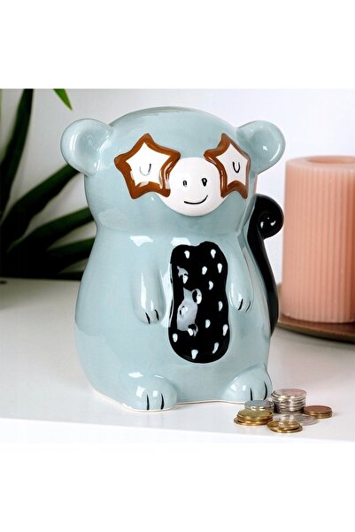 Vilde PUȘCULIȚĂ DIN CERAMICĂ ÎN FORMĂ DE MAIMUȚĂ – FIGURINĂ PENTRU BANI, PENT...