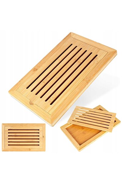 Excellent Houseware Deska KUCHENNA din bambus pentru tăiat pâine și produse d...