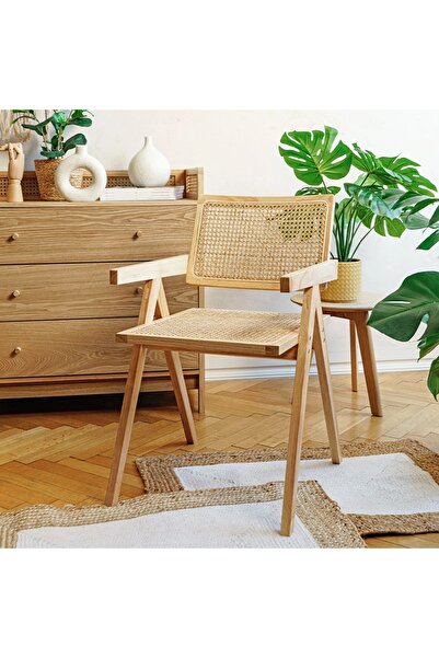 Homla Scaun ROTIN din lemn cu ratan natural 50x55x78 cm