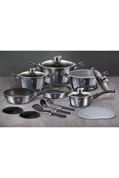 Berlinger Haus PATELNIA piatră tradițională MARMURĂ 30cm inducție gaz gri