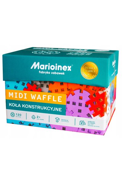 Marioinex Blocuri Roți tip Waffle Constructor 120 Elemente