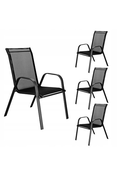 Springos SET 4 SCAUNE DE GRĂDINĂ DIN METAL PENTRU TERRASĂ GRĂDINĂ BALCON REZI...