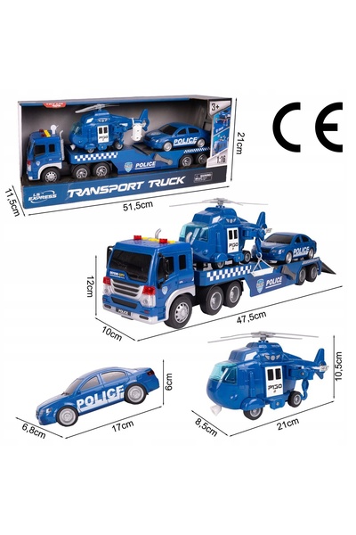Stator CAMION CU REMORCĂ MAȘINĂ ELCOPTER SUNET LED CADOU PENTRU BĂIAT