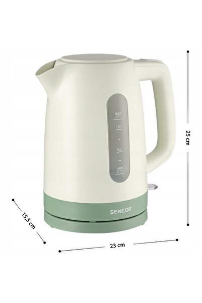 Sencor Fierbător electric fără fir 1,7L 2200W cu filtru alb-verde