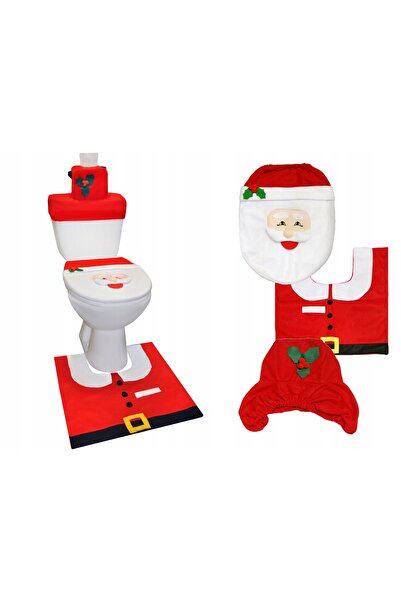Martom SET DE CRĂCIUN DECORAȚII BAIE MOȘ CRĂCIUN + 3 RULOANE DE HÂRTIE DE TOA...