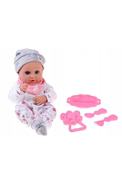 Jokomisiada Păpușă BOBAS 32cm cu ochi mobili + accesorii pentru hrănire ZA5833