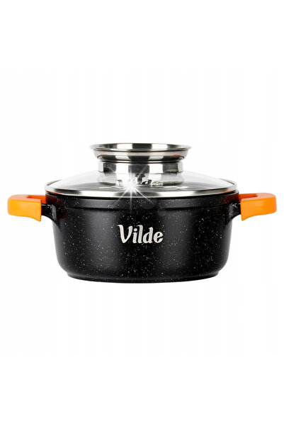 Vilde OALĂ DIN GRANIT CU CAPAC, 16 CM, 1,2 L, STRAT ANTIADERENT, COMPATIBILĂ ...
