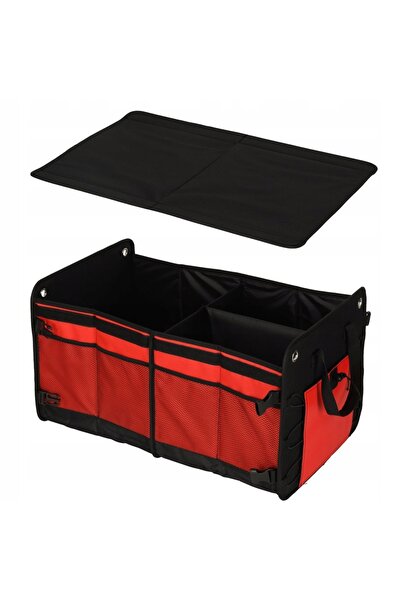 Ikonka Organizator portbagaj auto 56L XXL ranforsat pliabil cu clapetă negru/...