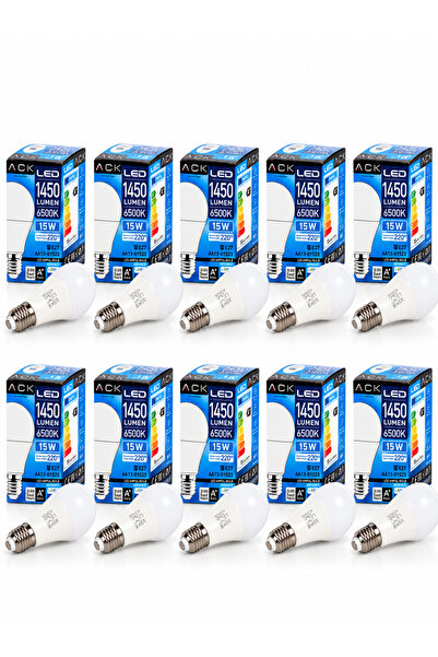 ACK LED Ampul 15W 6500K Beyaz Işık E27 A70 1450 Lümen