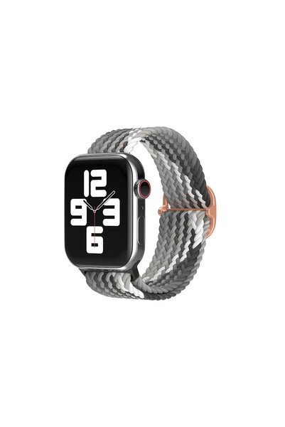 Toptan Bulurum Apple Watch 42mm Star Band - Grey-Black