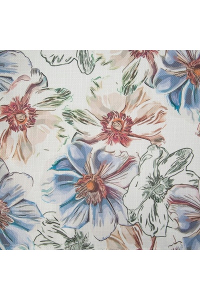 Eurofirany FLORE 7 traversă decorativă 40x140 cm cu flori albe stil BOHO