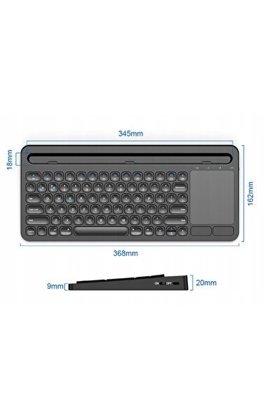 Pan i Pani Gadżet Tastatură wireless Bluetooth cu touchpad