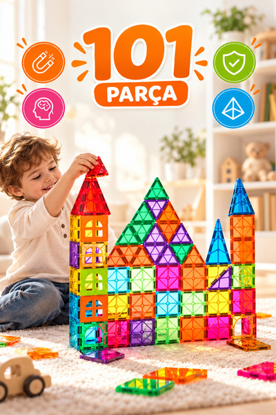 Baby Home 101 Parça Manyetik Bloklar Mıknatıslı Bloklar Oyuncak