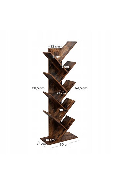 SONGMICS 141,5 CM Bibliotecă/Raft de birou tip loft
