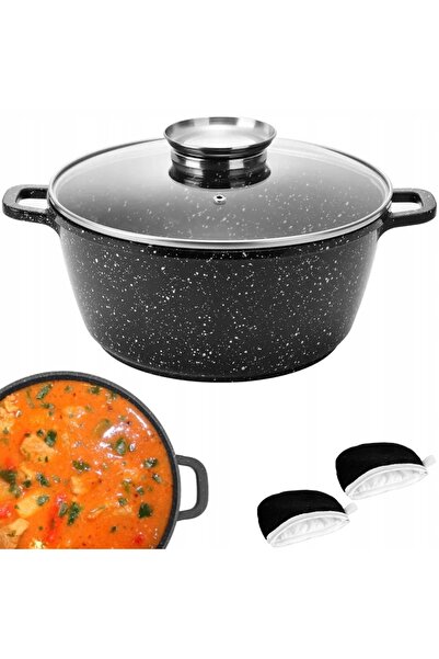 Brunbeste Oală mare de gătit din marmură, adâncă, cu capac, pentru supă, XXL,...
