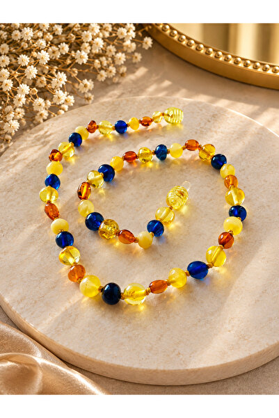 NİSSBEBE Certified Original Drop Amber Baby-Child Necklace and Adult Turquois...