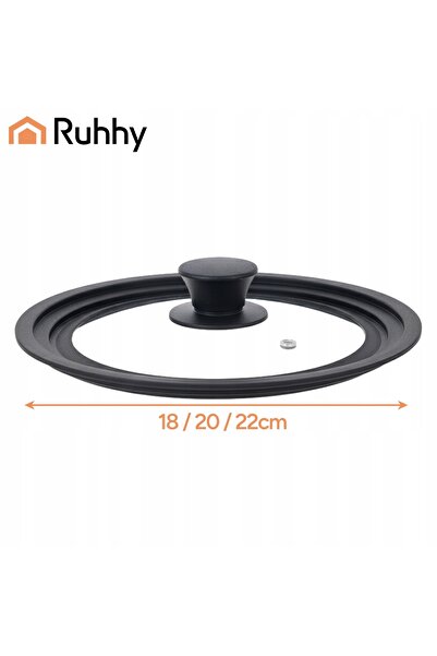 Ruhhy Capac universal din silicon 3-în-1 de 18, 20, 22 cm pentru oale și tigăi