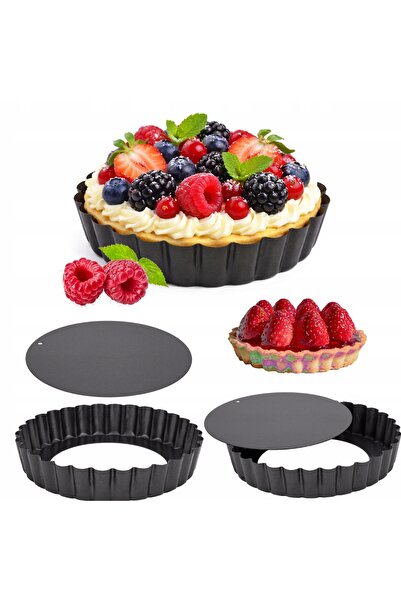 Kamille SET 6 forme mini pentru tarte cu fund detașabil, pentru tarte de 12 cm