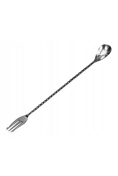 BarEq Lingură-băț cu furculiță 30 cm negru