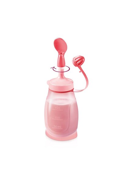 TESCOMA PAPU PAPI biberon flexibil 200 ml, cu linguriță, roz