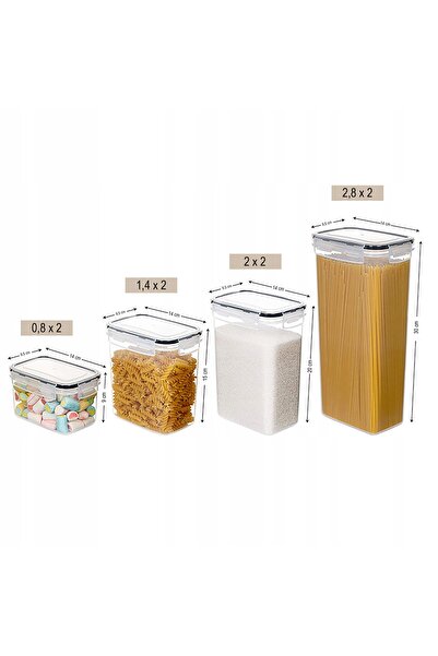 NO BRAND Set de 8 recipiente pentru depozitarea alimentelor, cu autocolante p...