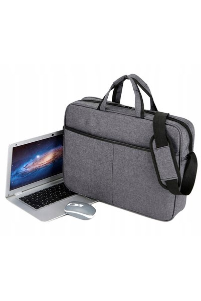 Aptel Geantă pentru laptop cu două compartimente, material gri