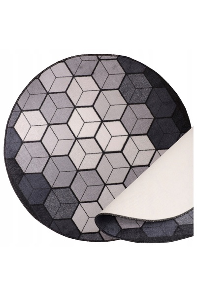 Allvo Covor rotund CUBIK 100cm pentru dormitor, living, modern geometric