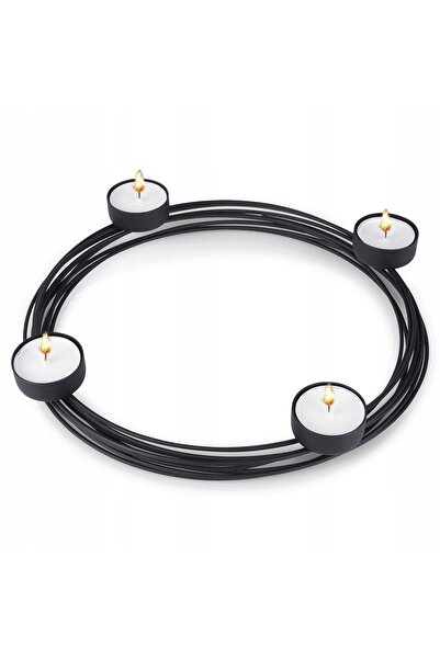 Home Styling Collection SUSȚINĂTOR DE LUMÂNĂRI DIN METAL NEGRU PENTRU 4 LUMÂN...