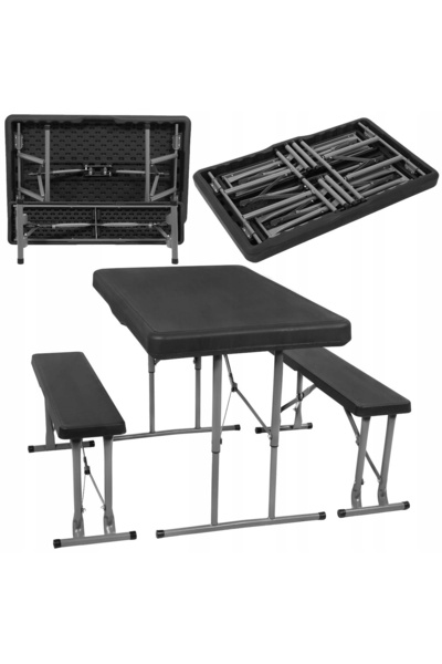 Springos SET CATERING MASĂ + 2 BĂNCI DE GRĂDINĂ, PLIABILE, TURISTICE