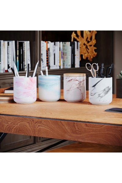 NO BRAND Tavă ceramică organizatoare cu suport pentru căni și capac, pentru b...
