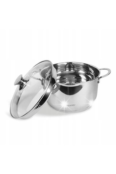 Maestro Oală din oțel inoxidabil cu capac pentru inducție și gaz 16cm 1.5L MR...