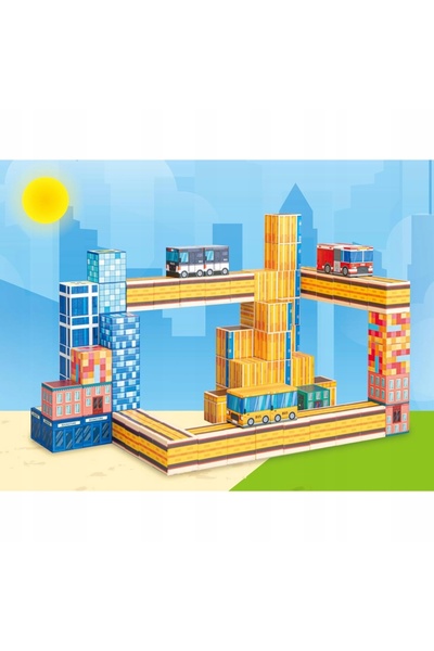 MerKan Set de blocuri magnetice de construcție, 140 de piese, educative, pent...