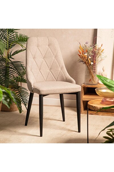 Homla Scaun LOUIS QUILTER tapițat cu țesătură bej LOFT 46,5x58x88