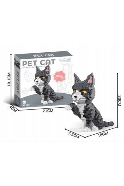Pan i Pani Gadżet Set de blocuri creative de construcție, model 3D pisicuță g...