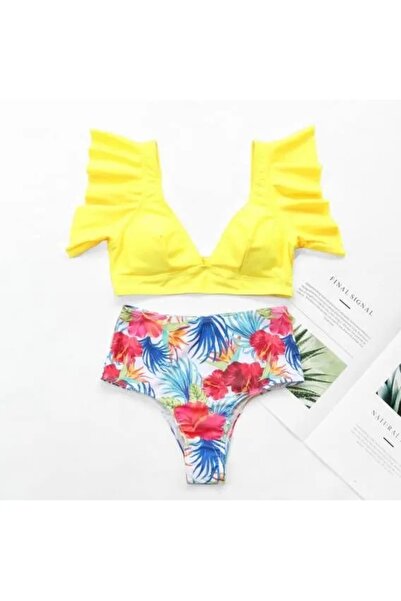 NO BRAND Costum de baie modelator de damă, set, cu talie înaltă, mărime mare L