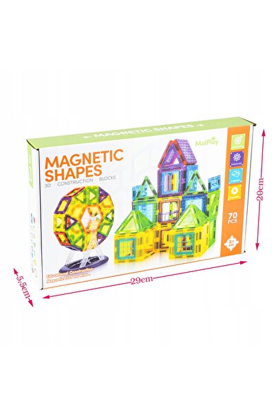 MalPlay BLOCURI MAGNETICE 3D PENTRU CONSTRUCȚIE EDUCAȚIONALĂ, PUZZLE MAGNETIC...