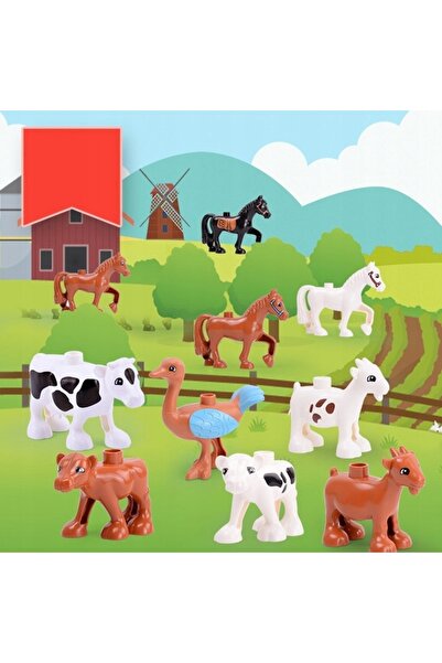 Pan i Pani Gadżet Set de 10 figurine animale compatibile: vacă de fermă și ca...