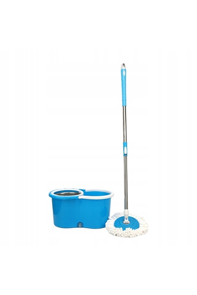 NO BRAND MOP ROTATIV ROTUND CU DOUĂ INSERTURI SPINNER PENTRU GĂLEATĂ ALBASTRU