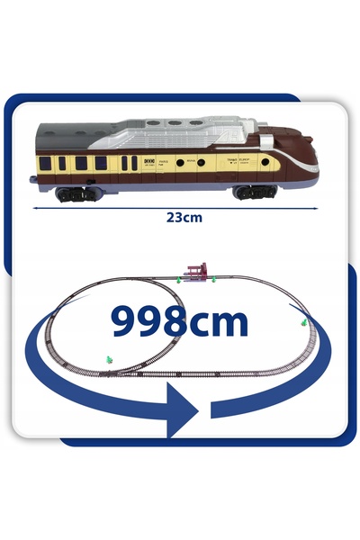 Stator Locomotivă electrică de tren cu vagoane, șine, platformă din lemn de 9...