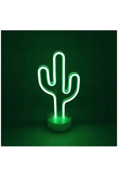 Pan i Pani Gadżet LAMPĂ NEON 3D CU FORMĂ DE CACTUS, ALIMENTATĂ CU BATERII, LU...