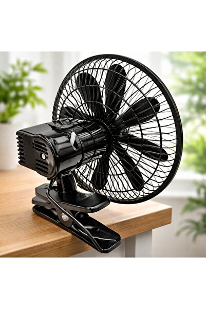 AGMITY Ventilator de mașină 12 V, ventilator puternic de 8 inci, cu clemă met...