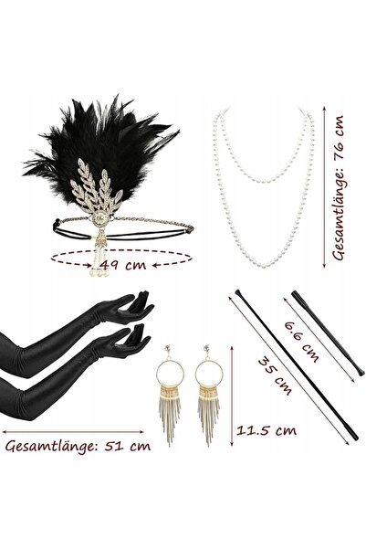 NO BRAND ACCESORII PENTRU FEMEI STIL RETRO GATSBY PERLE COSTUM CU EVANTAI ANI...