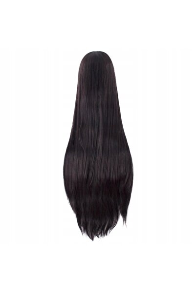 Korbi Perucă de damă, păr lung, 100 cm, negru-carmesol, pentru anime cosplay ...