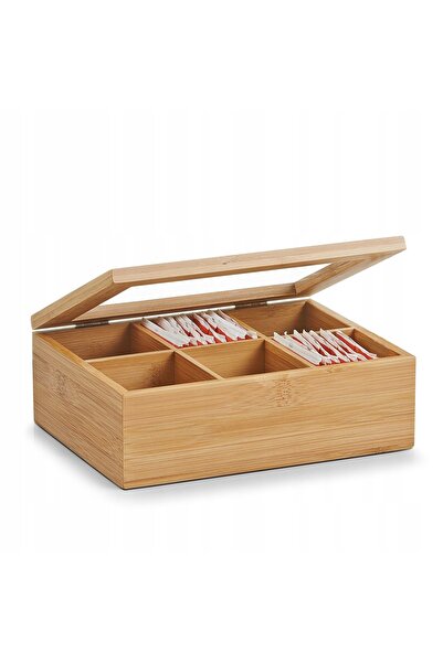 zeller Cutie decorativă de ceai din bambus, pentru cadou, cu design modern.